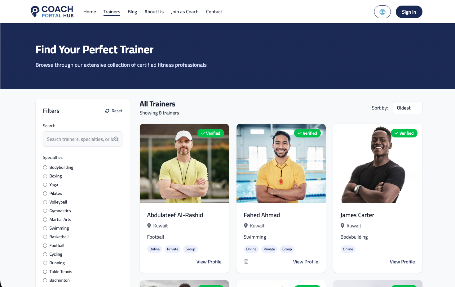 Coach Portal Hub Preview